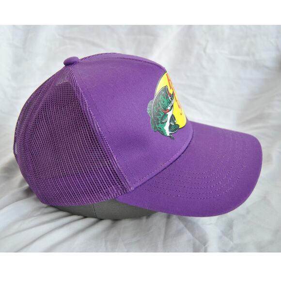 Bass Pro Shop Gone Fishing Purple Snapback Hat OSFM - Picture 3 of 12